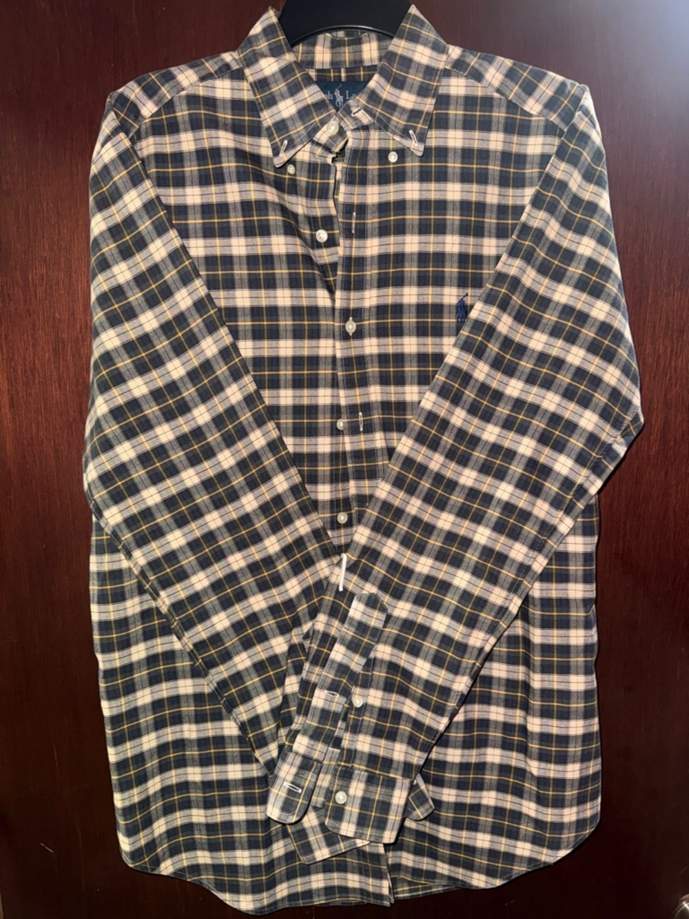 Ralph Lauren Blue & Cream Plaid Button-Down Shirt